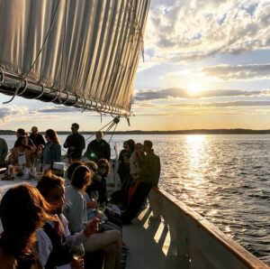 portland maine sunset wine sailing